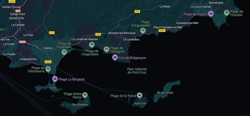 L'iles De Port Cros Map